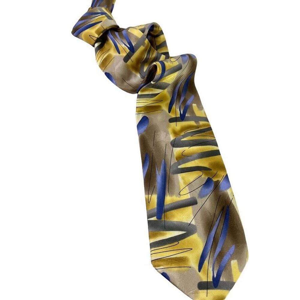J Jerry Garcia Absolam Bar Limited Edition Mens Necktie Neck Tie Yellow Blue